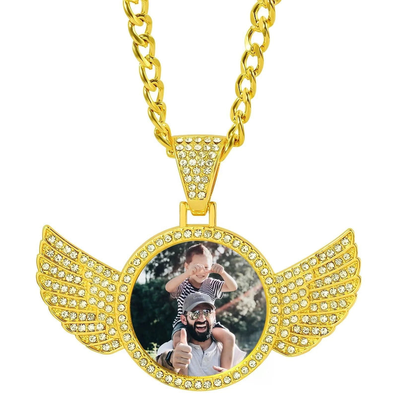 Angel Wings Custom Picture Pendant – Personalized Gift