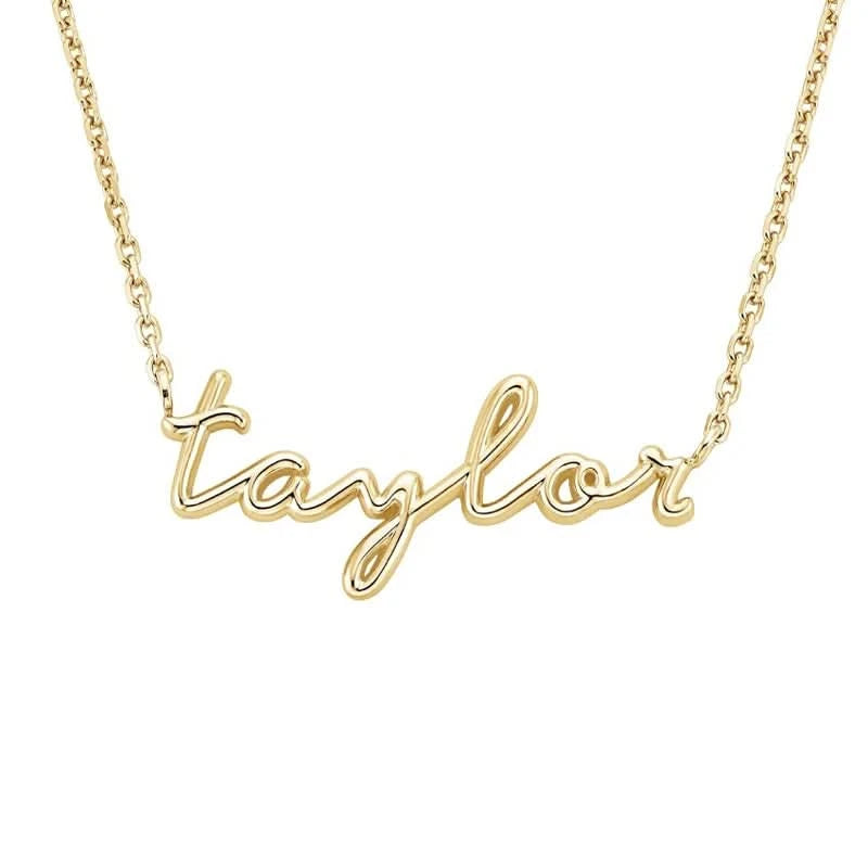 14K Gold 3D Cursive Custom Name Necklace