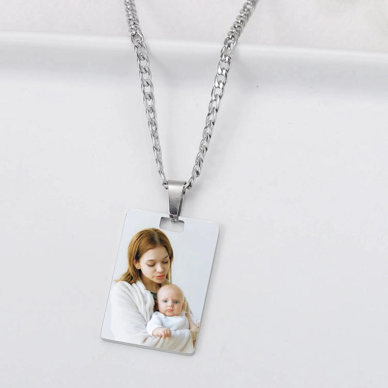 Picure Pendent Necklace Rectangle Shape Pendent Charm