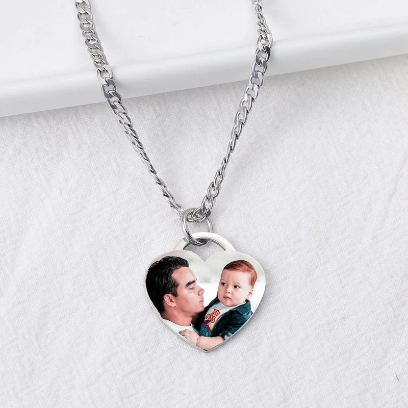 Picure Heart Pendent Caharm Necklace