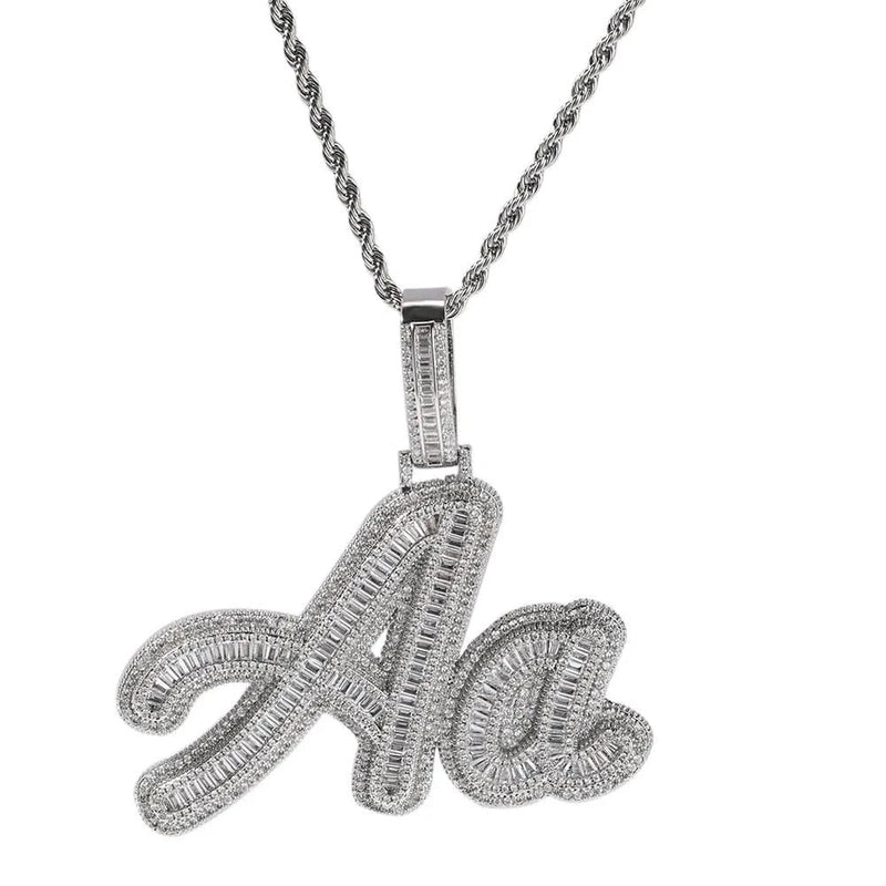 Hiphop Iced out Baguette Customized Name Necklace