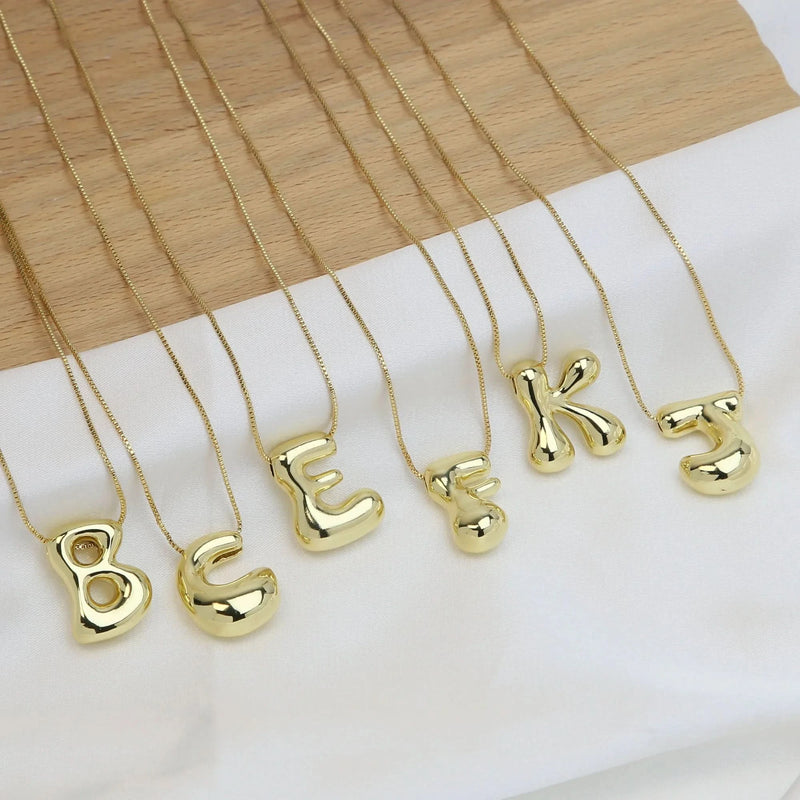 Bubble Initial Necklace