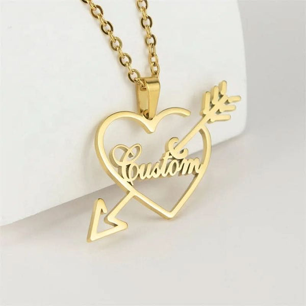 Heart Arrow Personlaized Name Necklace