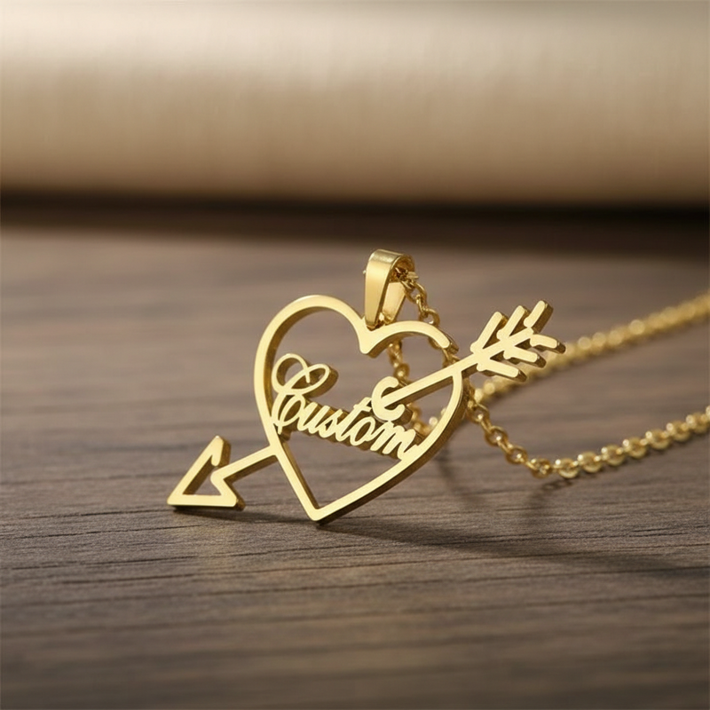Heart Arrow Personlaized Name Necklace