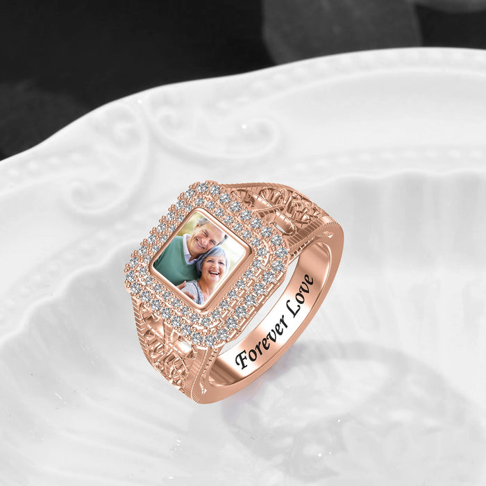 Custom Picture CZ Ring