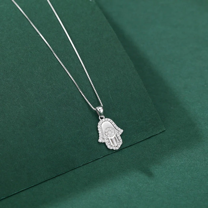 Hamsa Hand Silver Pendent