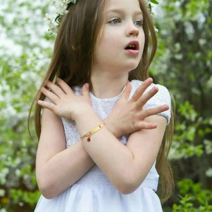 Personalized Birthstone Kids Name Bracelet