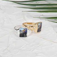 Custom photo birthstone ring by Sairahaz