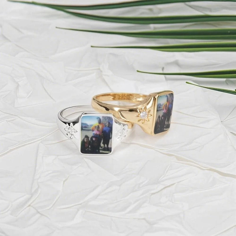 Custom Picture Birthstone Ring