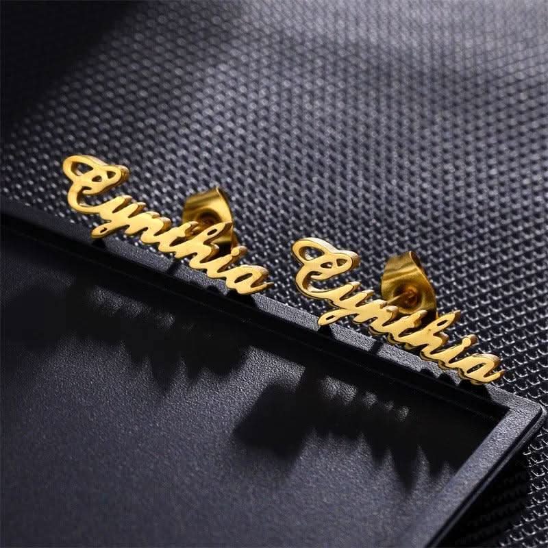 Custom Stud Earrings with Name