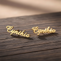 Custom Stud Earrings with Name - view 1