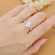 Minimalist Marquise Diamond Ring Set - view 3