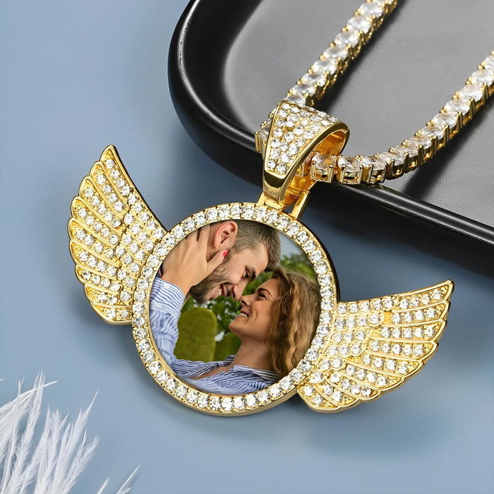 Angel Wings Custom Picture Pendant – Personalized Gift