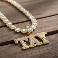 Hiphop Iced Out Bold Customized Name Necklace - view 1