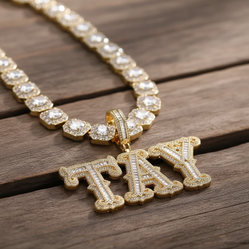 Hiphop Iced Out Bold Customized Name Necklace