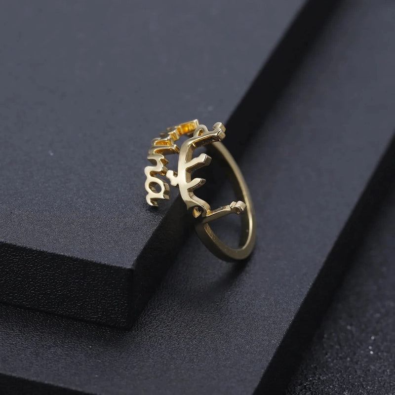 Custom Name Ring Arabic with English Names