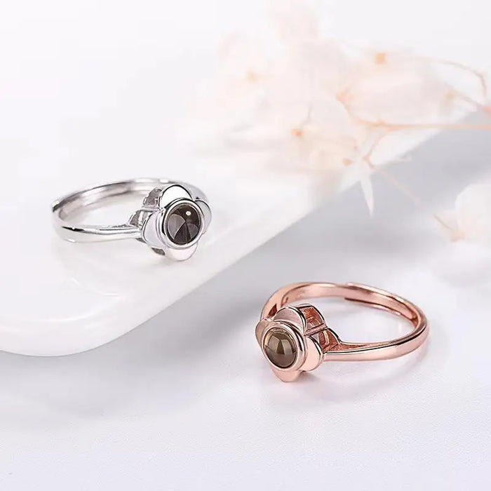 Custom Photo Clover Projection Ring