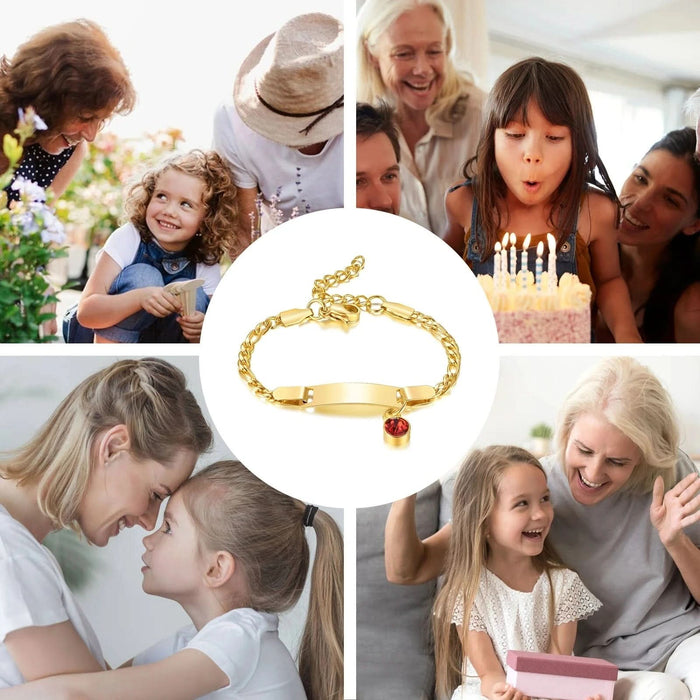 Personalized Birthstone Kids Name Bracelet