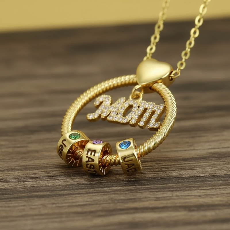 Mother Daughter Promise Birthstone Name Necklace