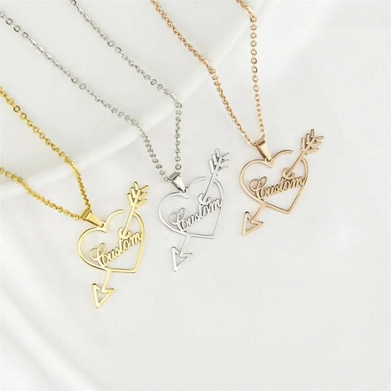 Heart Arrow Personlaized Name Necklace