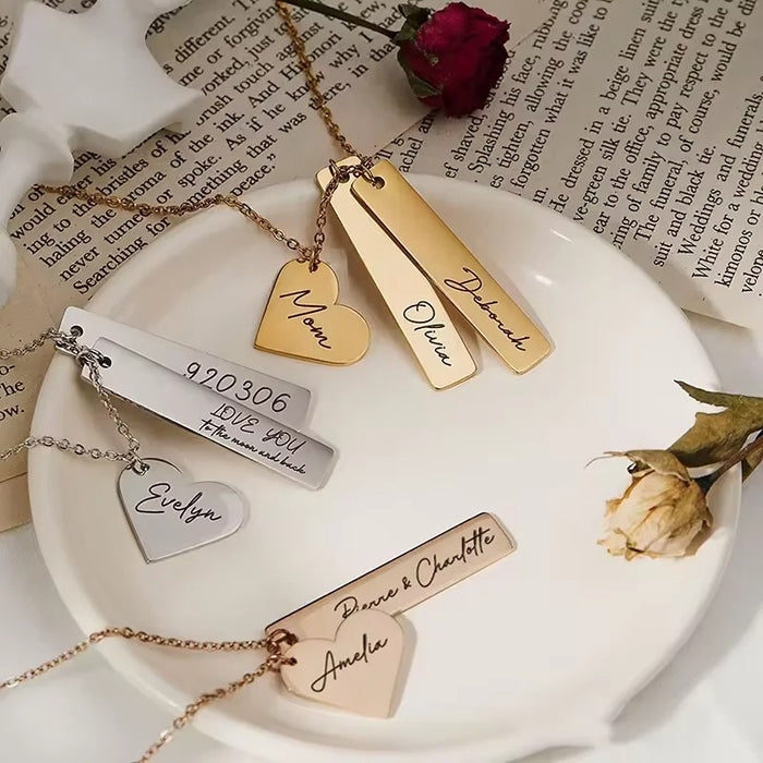 Custom Vertical Bar Name Necklace