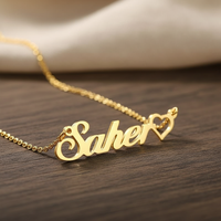 Customized Name Necklace with Heart - view 1