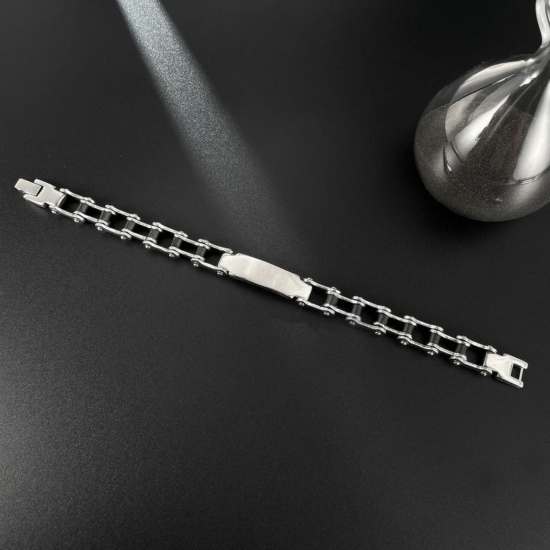 Bike Chain Personalized Name ID Bracelet