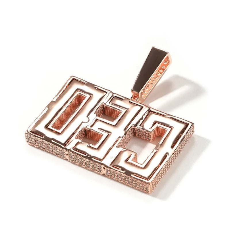 CZ 3D Block Font Men's Name Necklace