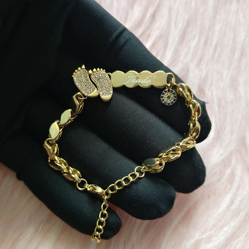 Personalized Name Bracelet for Newborn – CZ Customizations
