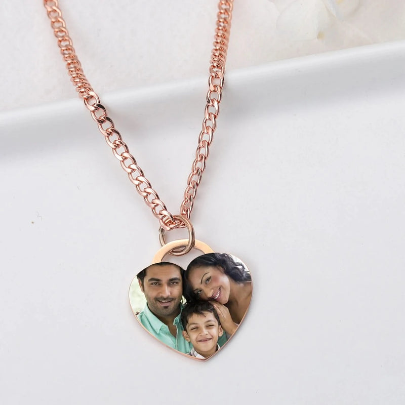 Picure Heart Pendent Caharm Necklace