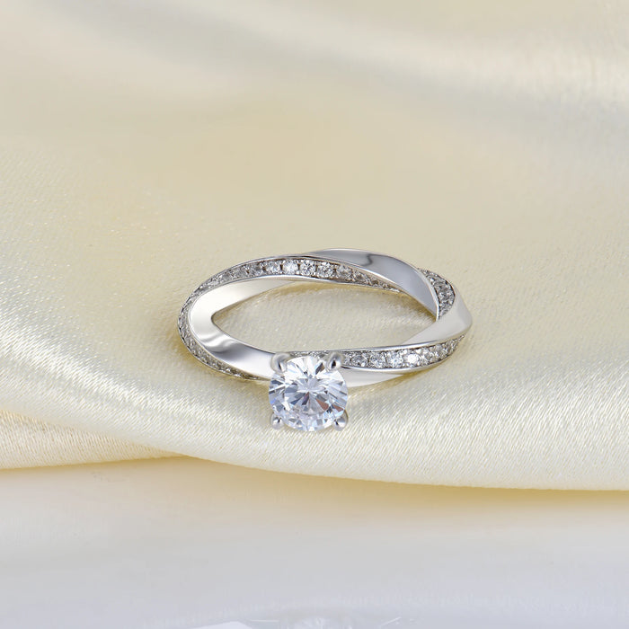 Sterling Engagement Birthstone Ring with CZ
