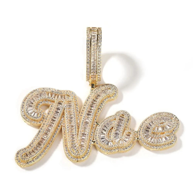 Hiphop Iced out Baguette Customized Name Necklace