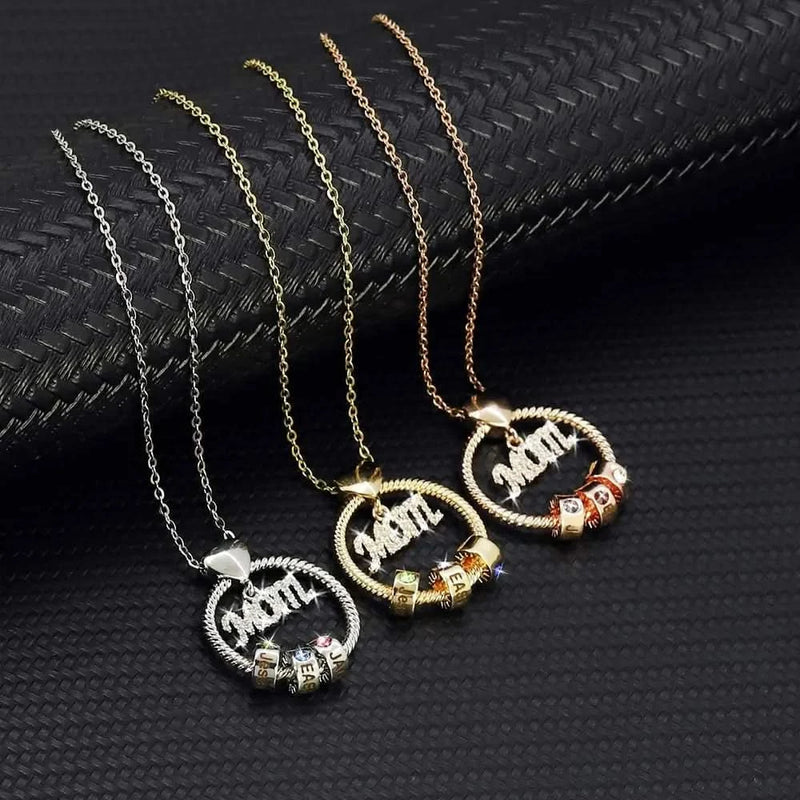 Mother Daughter Promise Birthstone Name Necklace