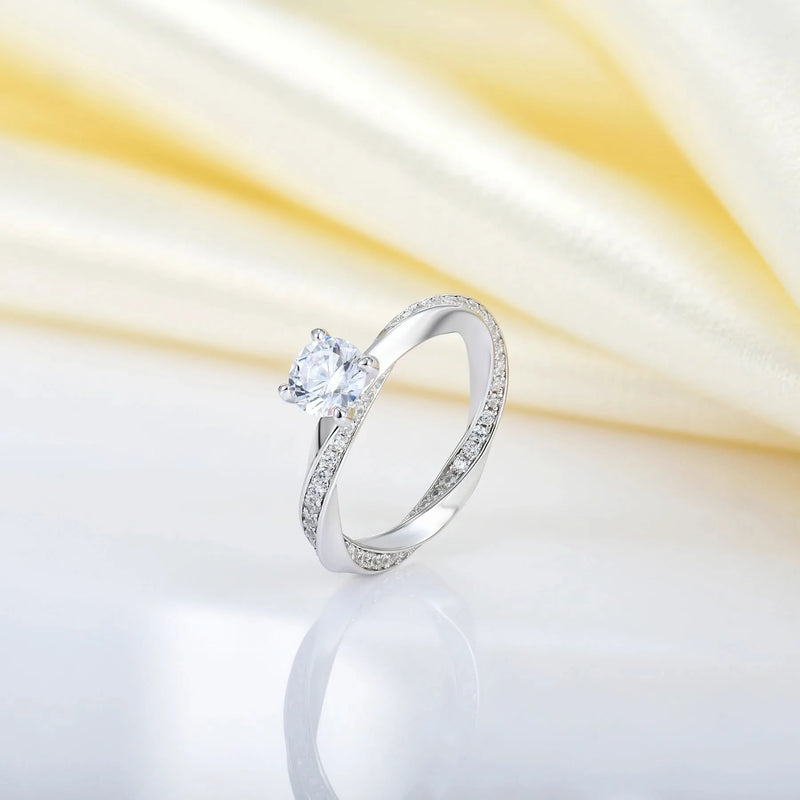Sterling Engagement Birthstone Ring with CZ