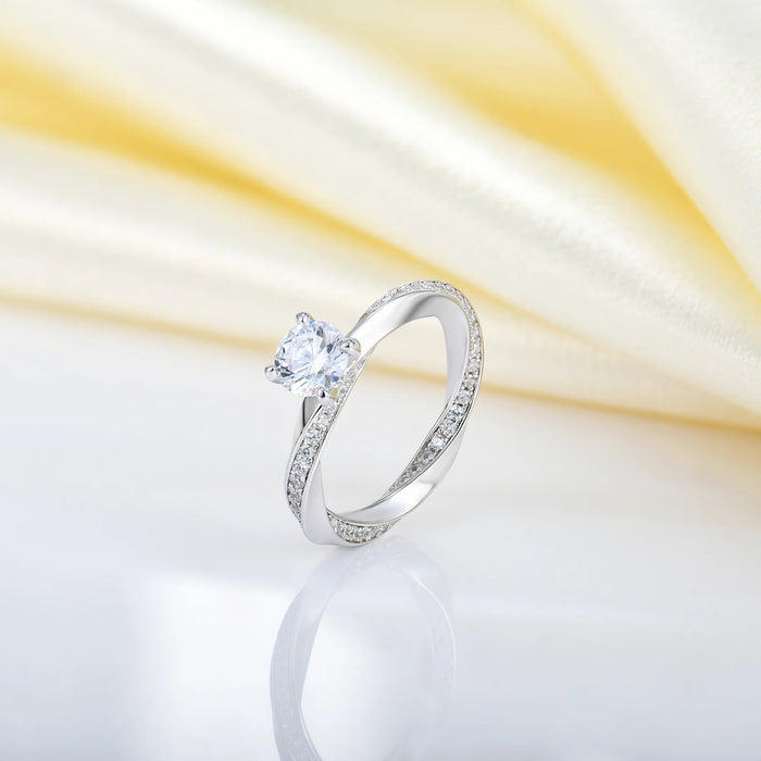 Sterling Engagement Birthstone Ring with CZ