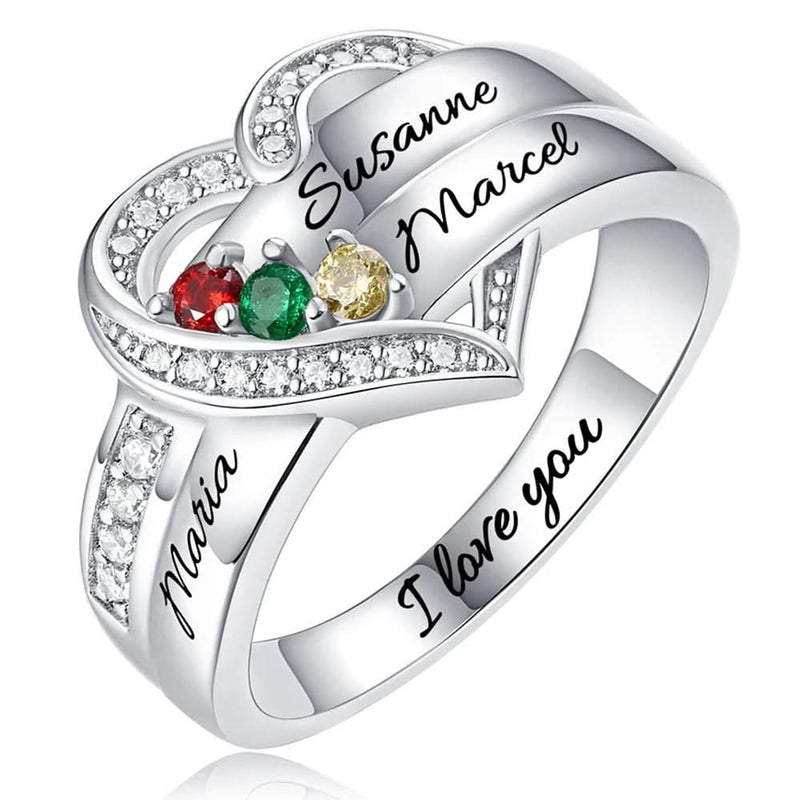 Birthstone Ring with Children's Names