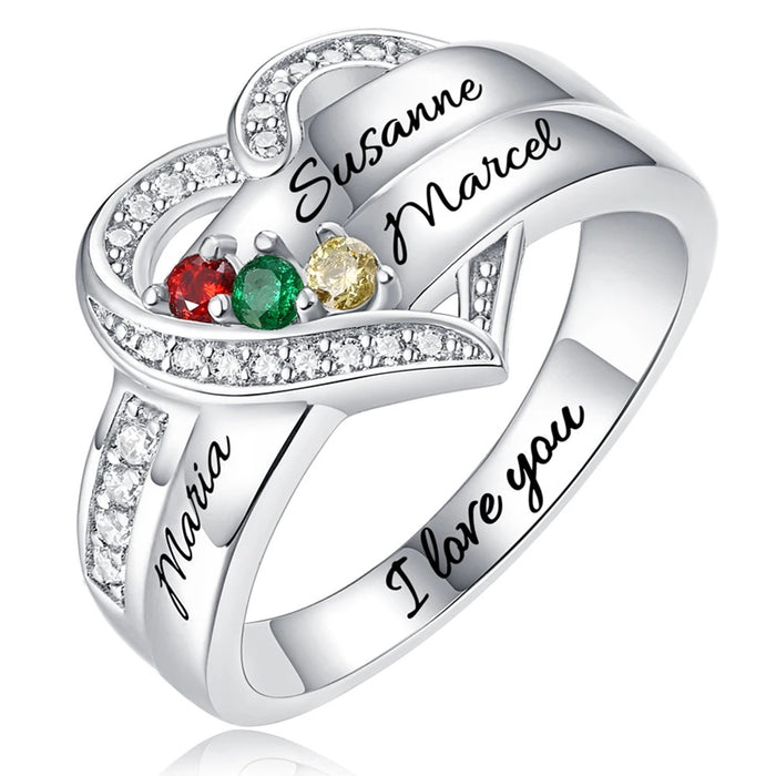 Birthstone Ring with Children's Names