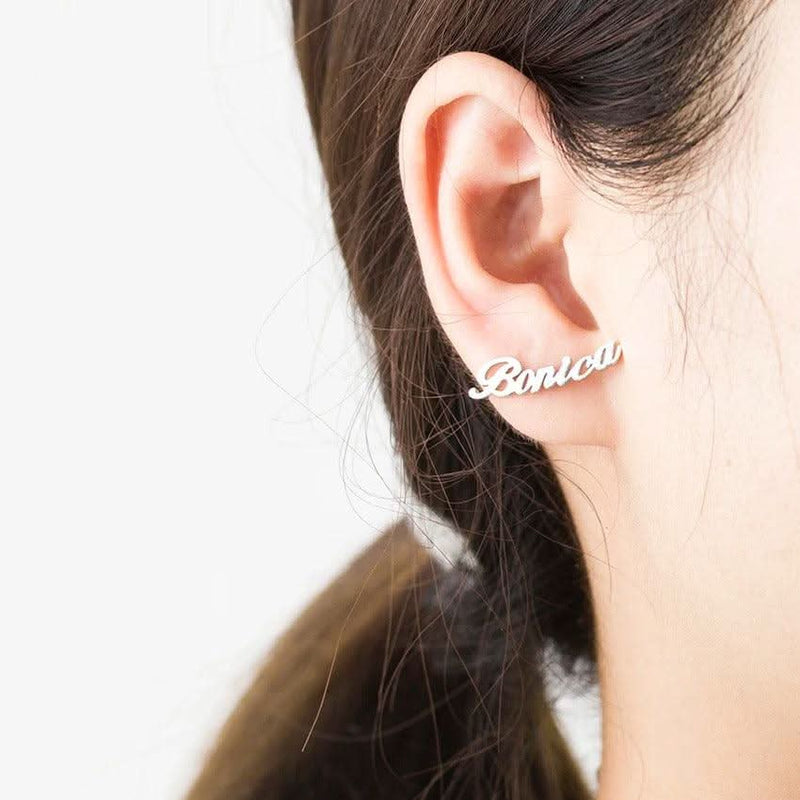 Custom Stud Earrings with Name