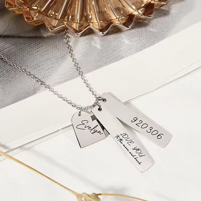 Custom Vertical Bar Name Necklace