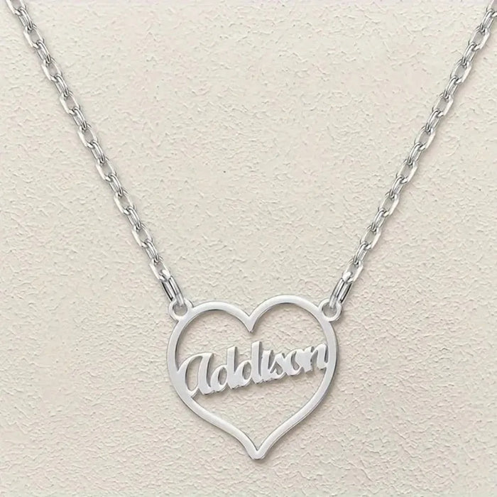 Personalized Heart Name Necklace by Sairahaz Jewelers