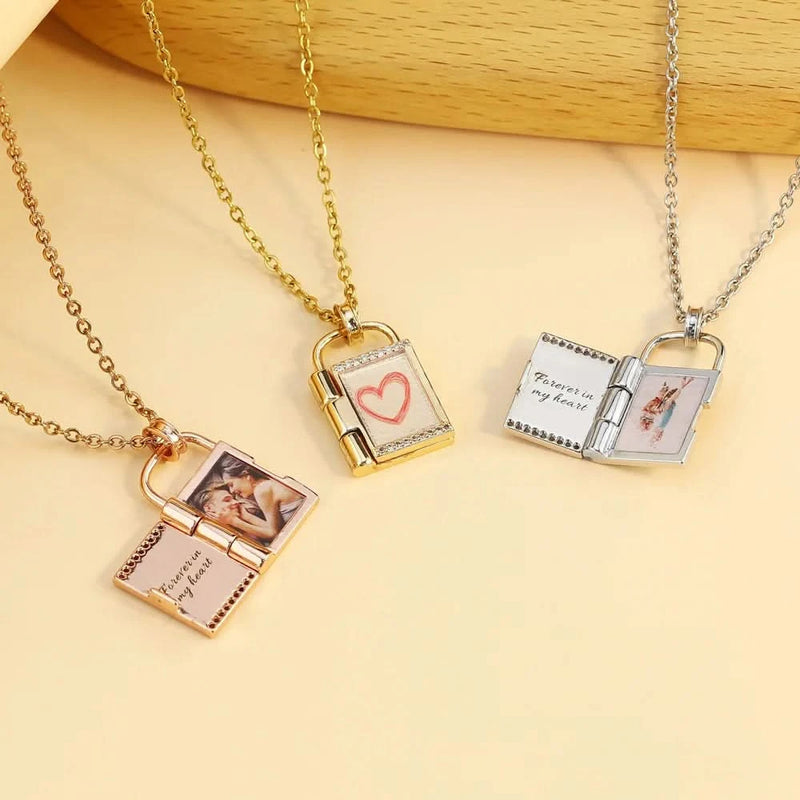 Notebook Locket Custom Picture Pendant - Personalized Engraving