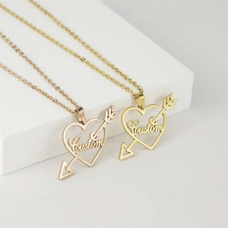 Heart Arrow Personlaized Name Necklace