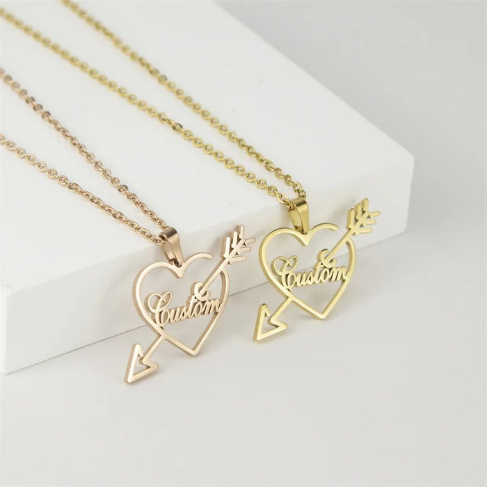 Heart Arrow Personlaized Name Necklace