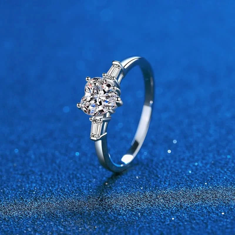 Heart Shape Moissanite Solitaire Engagment Ring