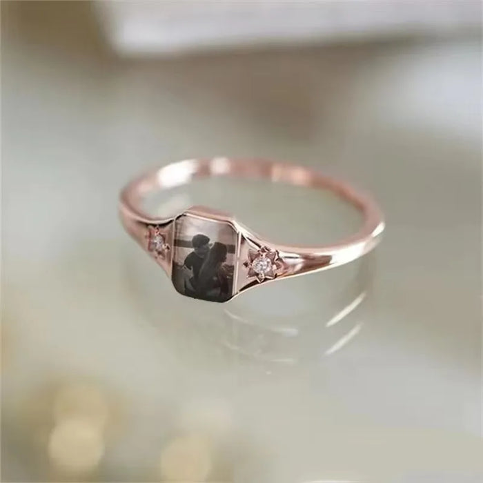 Custom Picture Birthstone Ring