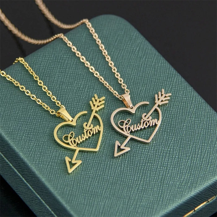Heart Arrow Personlaized Name Necklace
