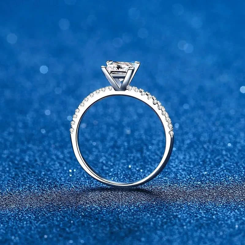 Square Princes Cut 1 Carat Moissanite Solitaire Engagment Ring