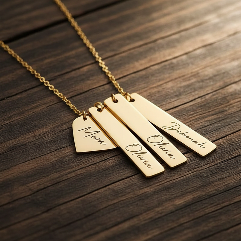 Custom Vertical Bar Name Necklace
