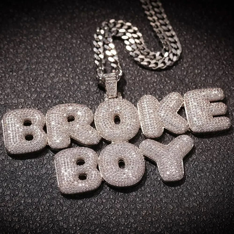 Hiphop Iced out Bubble Customized Name Necklace