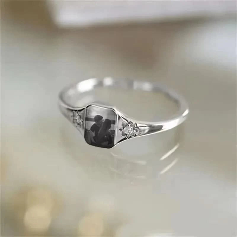 Custom Picture Birthstone Ring